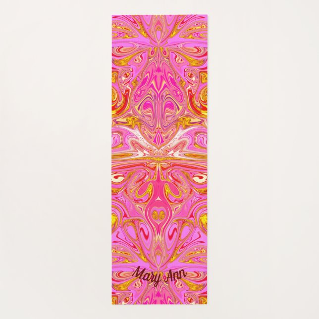 Rosa/goldene Swirbelsäule Abstrakt Yogamatte (Rückseite)