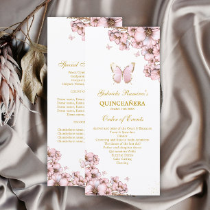 Rosa goldene Tiara Schmetterling Quinceañera 