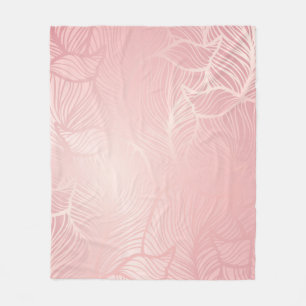 Rosa goldene Vintage-Damask-Flanelldecke Fleecedecke