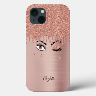 Rosa Goldene Wimpern Tränen iPhone Hülle
