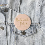Rosa Goldener Junggeselinnen-Abschied Button<br><div class="desc">Schaltfläche Goldener Junggeselinnen-Abschied (Bearbeiten)</div>