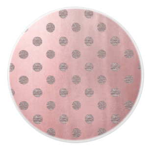 Rosa Goldener Pink Glanz Glamour Polka Punkte Mode Keramikknauf