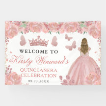 Rosa goldenes Kleid Blonde Prinzessin Quinceanera