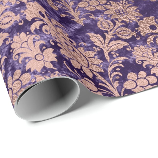 Rosa goldenes Pulver Lila Velvet Violett Geschenkpapier (Rolleneckpunkt)