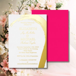Rosa goldfarbene Elegante Festliche Hochzeit Probe Folieneinladung