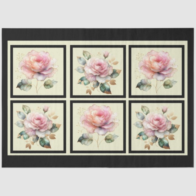 Rosa goldfarbene Rose, gepolstert Seidenpapier (Vorderseite)