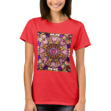 Rosa, goldfarbene und gewachsene T - Shirt