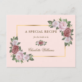 Rosa goldfarbenes Brautparty Rezept Karte