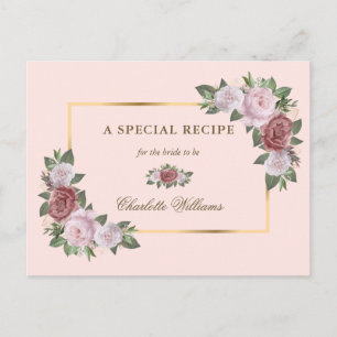 Rosa goldfarbenes Brautparty Rezept Karte