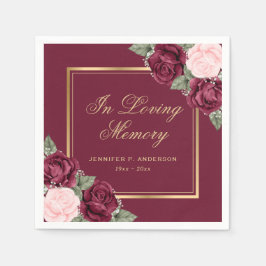 Rosa Goldflora-Beerdigung Serviette