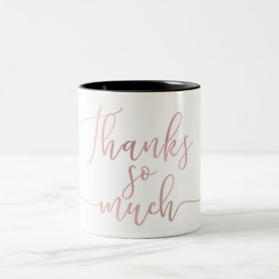 Rosa Goldfolie Schriftart Danke Dankeschön Vielen Zweifarbige Tasse