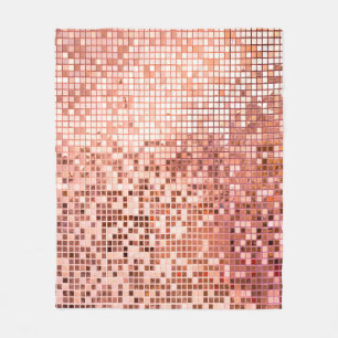 Rosa, goldgelb, viereckige Mosaikfliesen für Text Fleecedecke