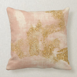 *~* rosa GoldGlitzer beunruhigtes Texturgoldenes Kissen