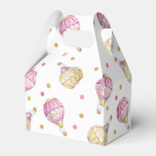 Rosa+Goldheißluft-Ballon Geschenkschachtel