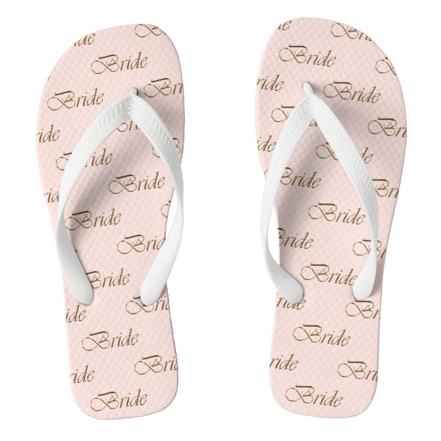 Rosa Goldkalligrafie-Muster Flip Flops (Fußbett)