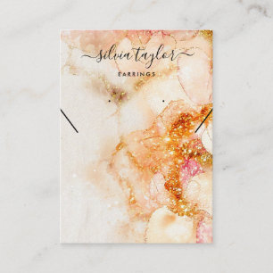 Rosa Goldkarte Earring Necklass Visitenkarte