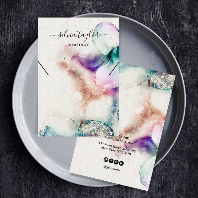 Rosa Goldkarte Earring Necklecklace Visitenkarte (Von Creator hochgeladen)