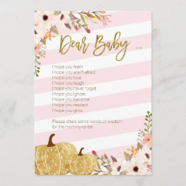 Rosa Goldkürbis-Babyparty-liebe Baby-Spiele Einladung