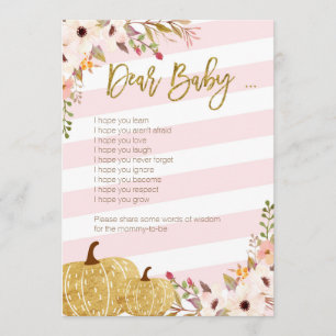 Rosa Goldkürbis-Babyparty-liebe Baby-Spiele Einladung