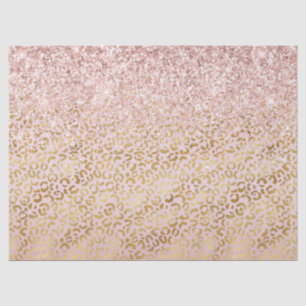 Rosa Goldleopard Print Blush Glitzer Seidenpapier