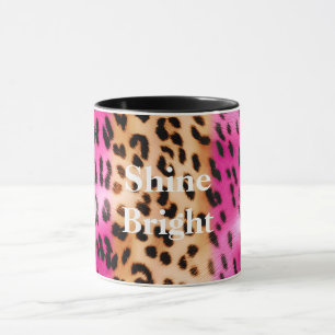 Rosa Goldleopard Tasse