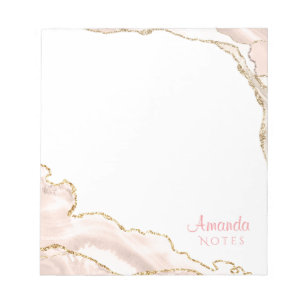 Rosa Goldmarmor - Elegantes Notepad Notizblock