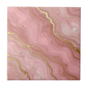 Rosa Goldmarmor Luxus Abstract Fliese