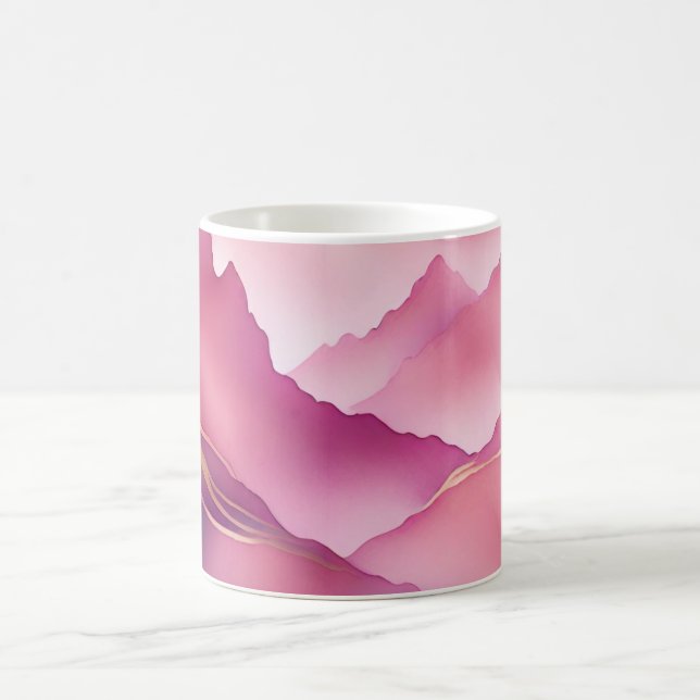 Rosa Goldmetall-Marmorstein Kaffeetasse (Mittel)