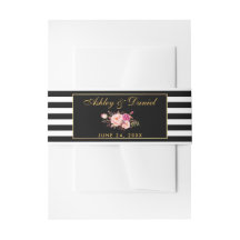 Rosa Goldmit blumenschwarzes Stripes Hochzeit