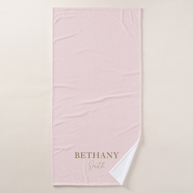Rosa Goldname Badehandtuch (Badehandtuch)