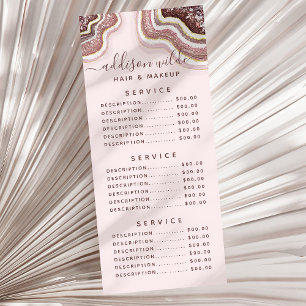 Rosa Goldrosé Glitter Achat Geode Werbekarte