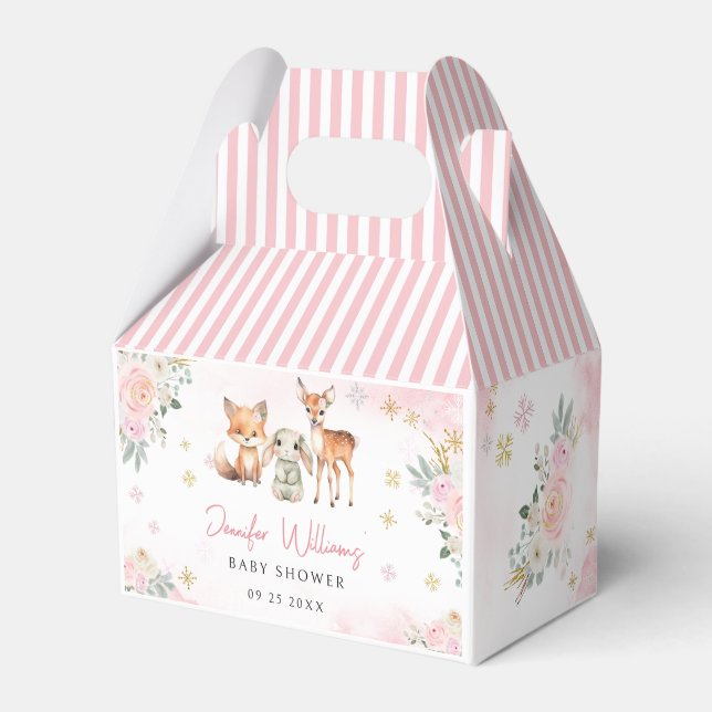 Rosa Goldwald Babydusche Bonbons Schachtel Geschenkschachtel (Vorderseite)
