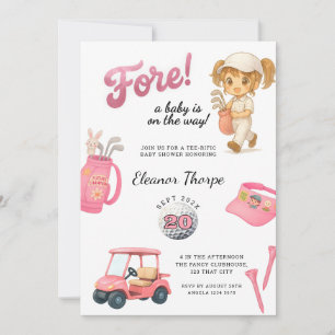 Rosa Golf Baby Dusche Einladung Rosa
