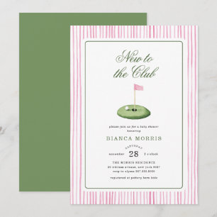 Rosa Golf-Baby-Shower-Einladung Einladung