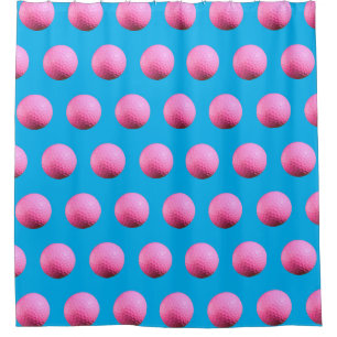 Rosa Golf Ball Duschvorhang