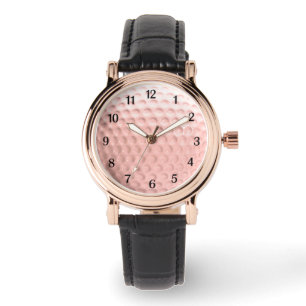 Rosa Golf Ball mit schwarzen Zahlen Sport Armbanduhr