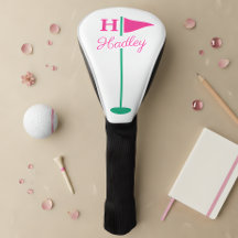 Rosa Golf Flaggen Monogramm Name