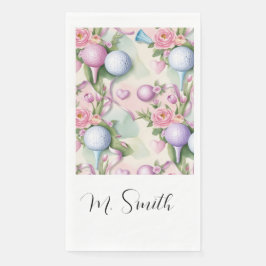 Rosa Golf mit Blume zum Muttertag Serviette
