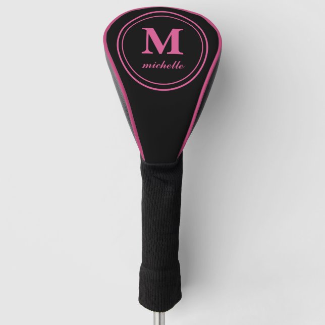 Rosa | Golf | personalisiert NAME monogramm Golf Headcover (Vorderseite)
