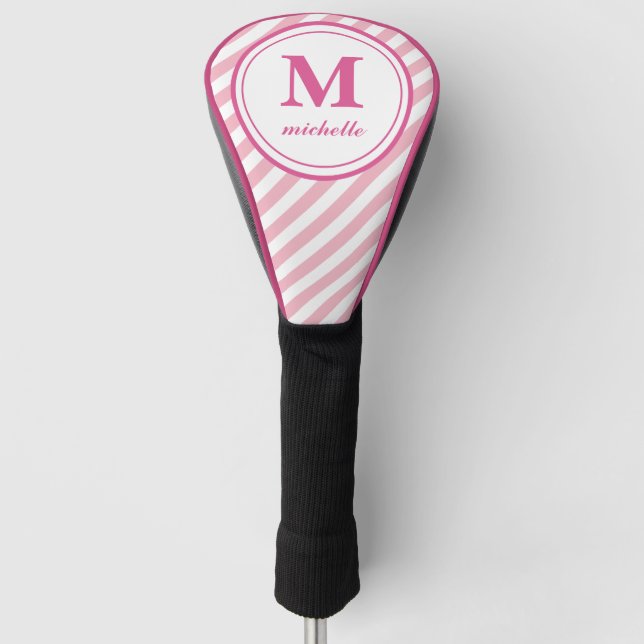 Rosa | Golf | Strip personalisiert NAME Monogramm Headcover (Vorderseite)