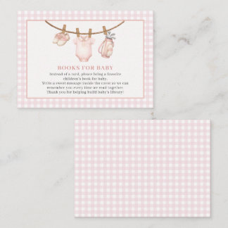 Rosa Golf-Wäscheleine Bücher für Baby-Party Begleitkarte