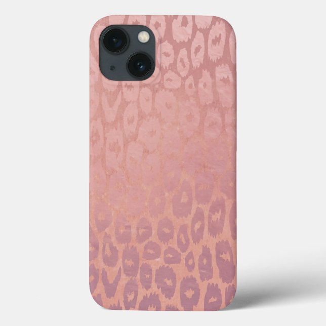 Rosa Golg Glitzer Leopard Textur Case-Mate iPhone Hülle (Rückseite)