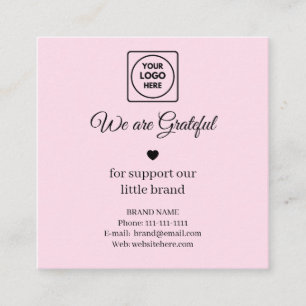 Rosa Google Review QR Danke Quadrat Code Quadratische Visitenkarte