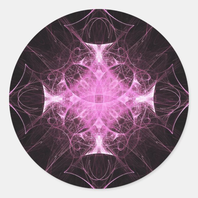 Rosa Gothic Princess Fraktal Stickers (Vorderseite)
