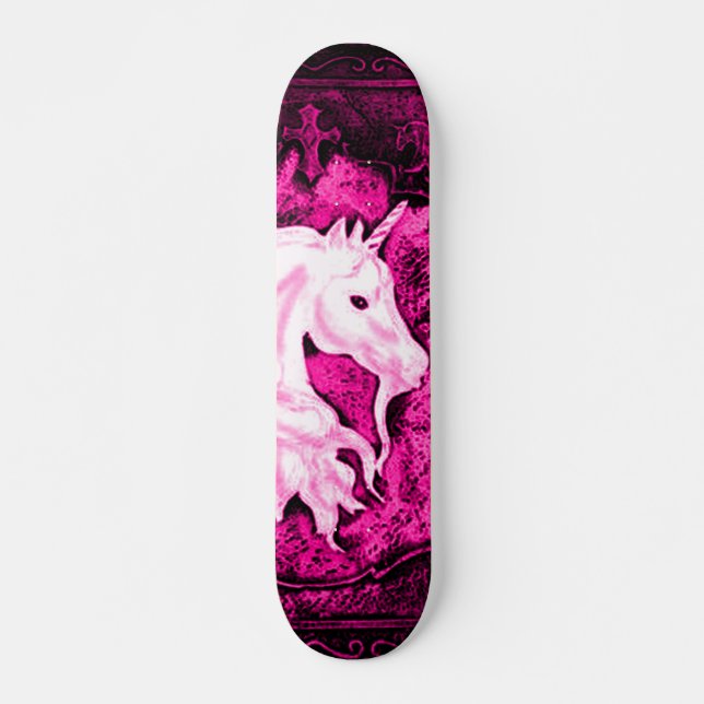 Rosa gotische Einhorn-Plattform Skateboard (Vorne)