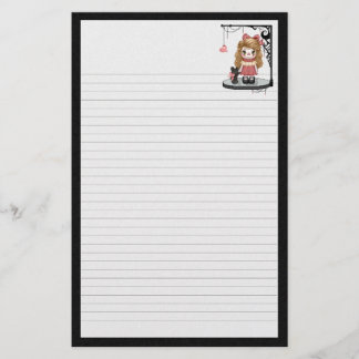 Rosa gotische Liebe-Puppen-Pixel-Kunst Briefpapier