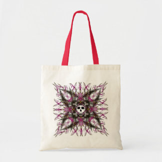 Rosa gotische Schädel-Fraktal-Taschen-Tasche Tragetasche