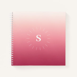 Rosa Gradient Initials Notebook Notizbuch