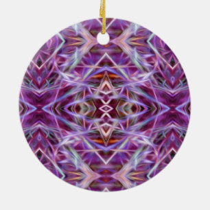 Rosa Grafik Mandala Keramikornament