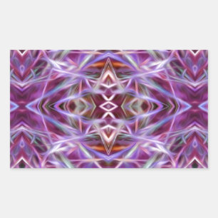 Rosa Grafik Mandala Rechteckiger Aufkleber